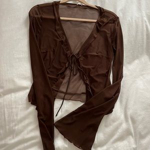 Princess Polly See Through Brown Top